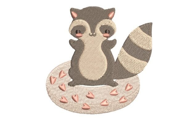 Cute Raccoon on Life Buoy Embroidery Design Review