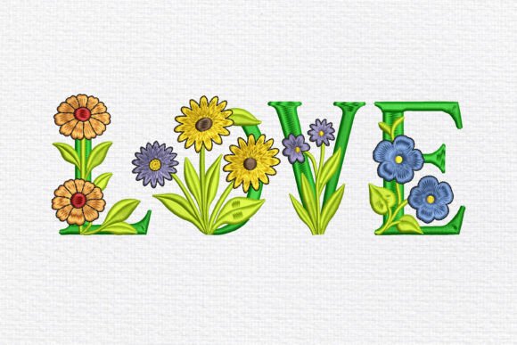 Floral LOVE Word Embroidery Review