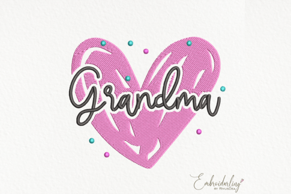 Grandma Embroidery Design File, 6 Sizes Review