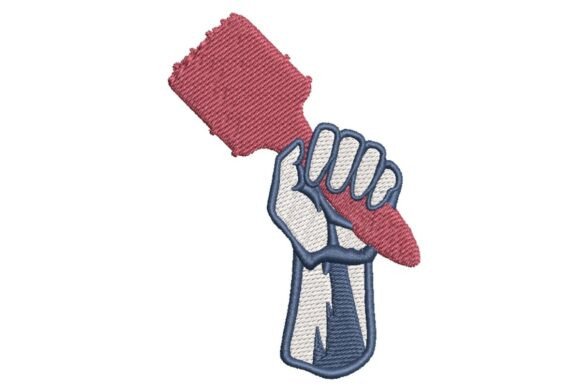 Labor Day Fist with Painter s Brush Embroidery Design Review