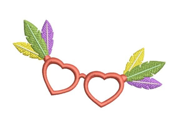 Mardi Gras Heart Glasses Embroidery Review
