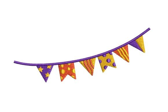 Review: Colorful Festive Bunting Banner Embroidery Design
