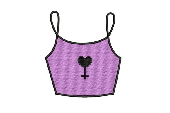 Review: Female Symbol Heart Crop Top Embroidery Design
