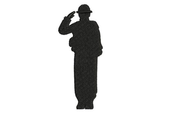 Soldier Saluting Silhouette Embroidery Design Review