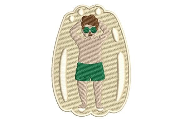 Sunbather on Yellow Pool Floatie Embroidery Review